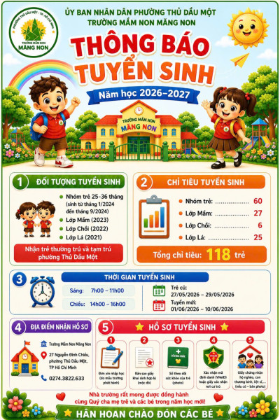 THÔNG BÁO TUYỂN SINH NĂM HỌC 2026 - 2027