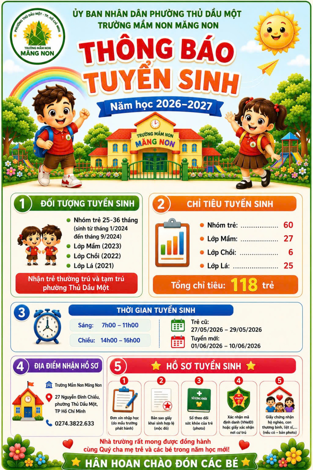 THÔNG BÁO TUYỂN SINH NĂM HỌC 2026 - 2027